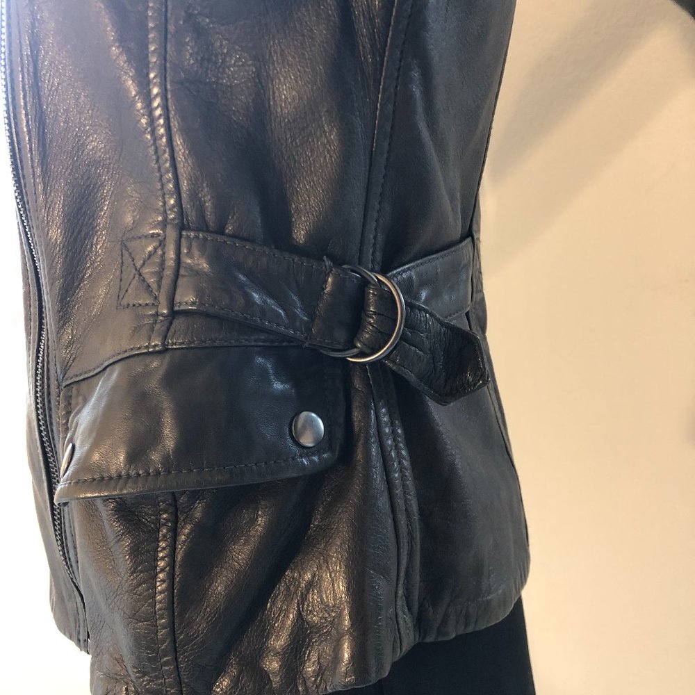 Banana Republic Black Leather Moto Jacket - Picture 6 of 16